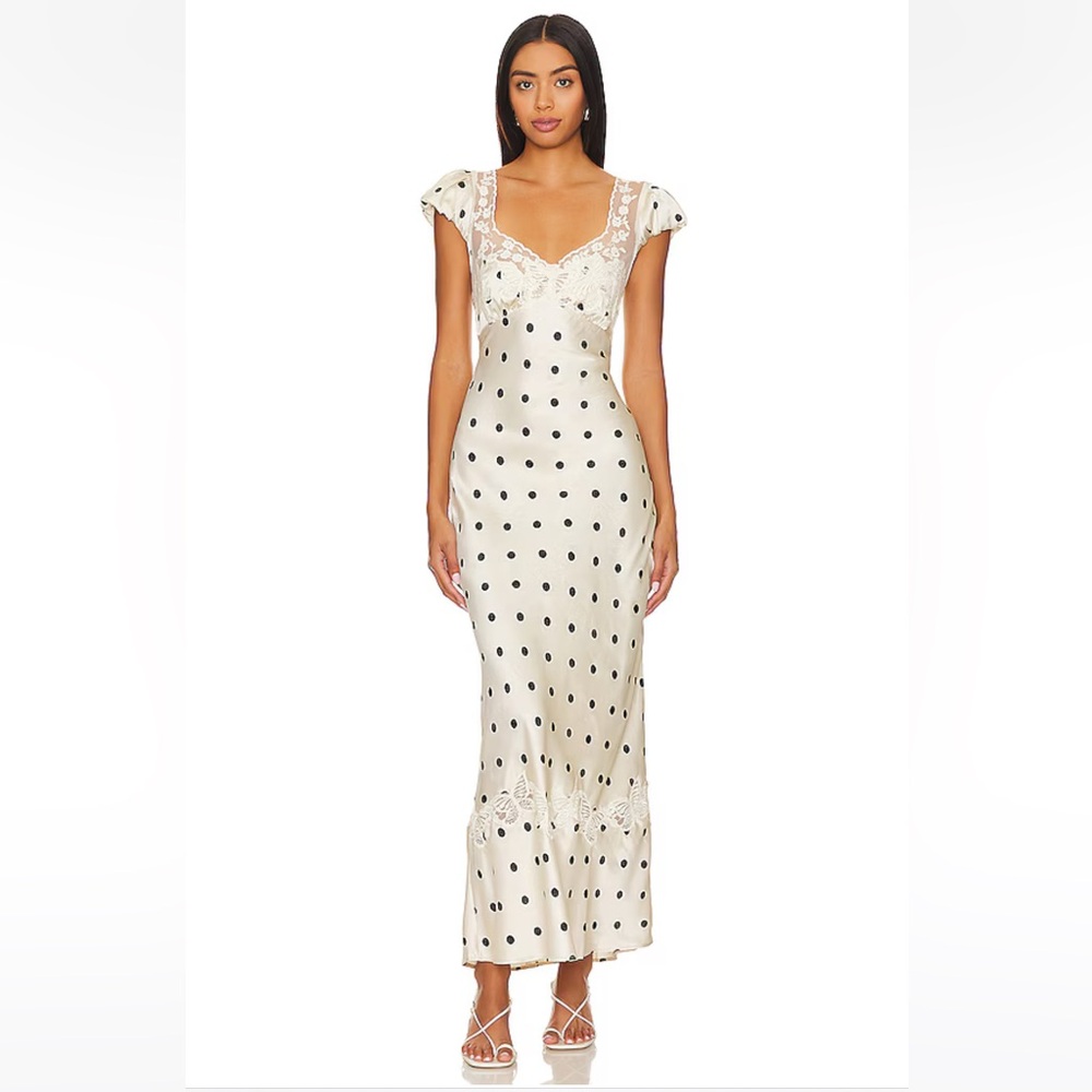 FREE PEOPLE Butterfly Babe Midi Dress in Tea Combo Size Small